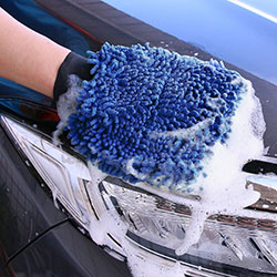 洗車雪絨手套/藍色