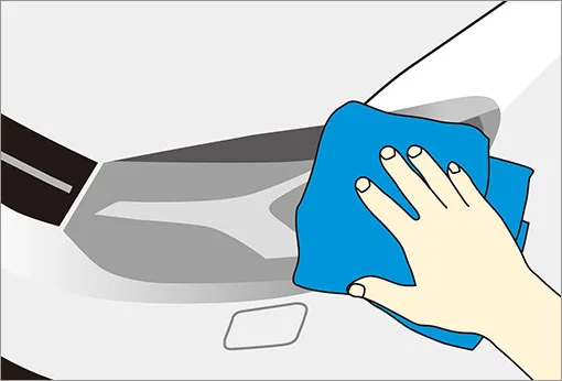 用擦拭布擦車燈