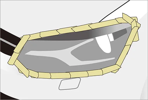 周圍黏上紙膠帶-示意圖