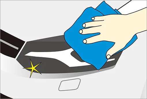 用擦拭布擦大燈燈殼-示意圖