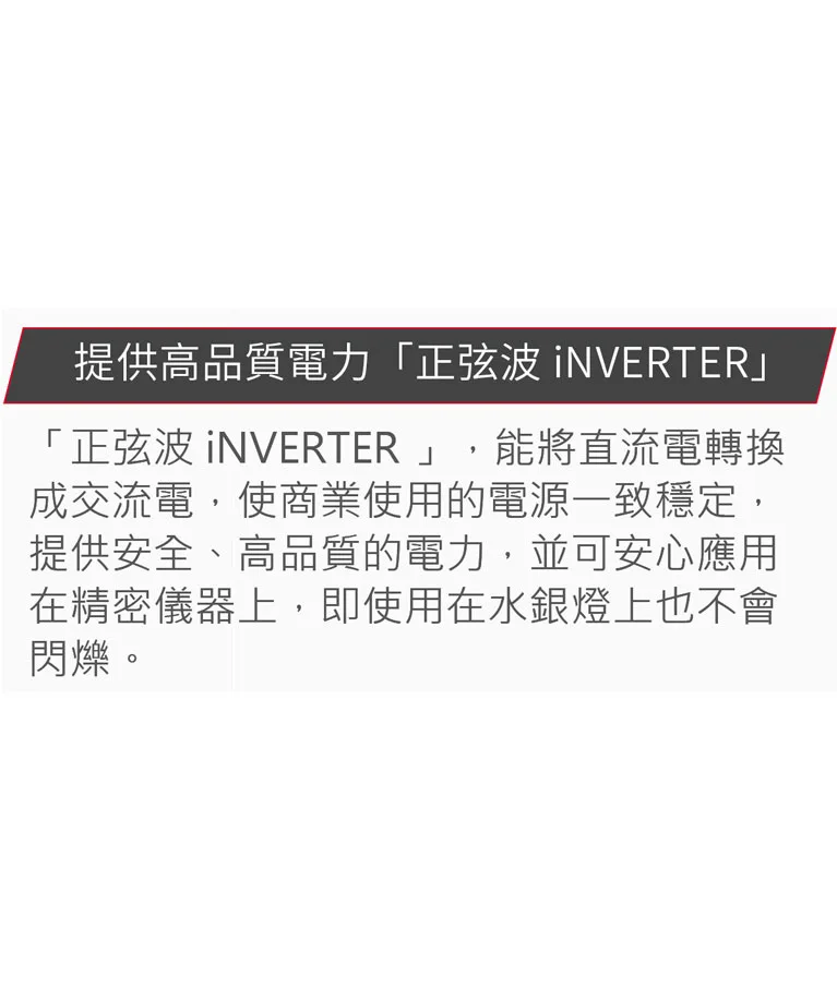 Honda 提供高品質電力「正弦波 iNVERTER」
